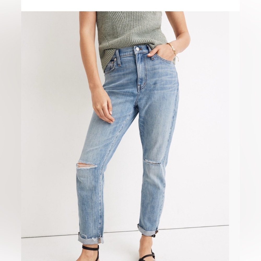 MADEWELL THE HIGH RISE SLIM BOY JEAN IN ELKHART WASH 25 - Picture 2 of 10